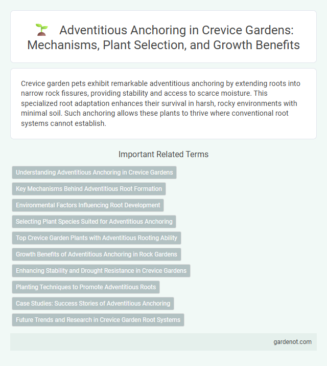 Adventitious Anchoring in Crevice Gardens: Mechanisms, Plant Selection, and Growth Benefits