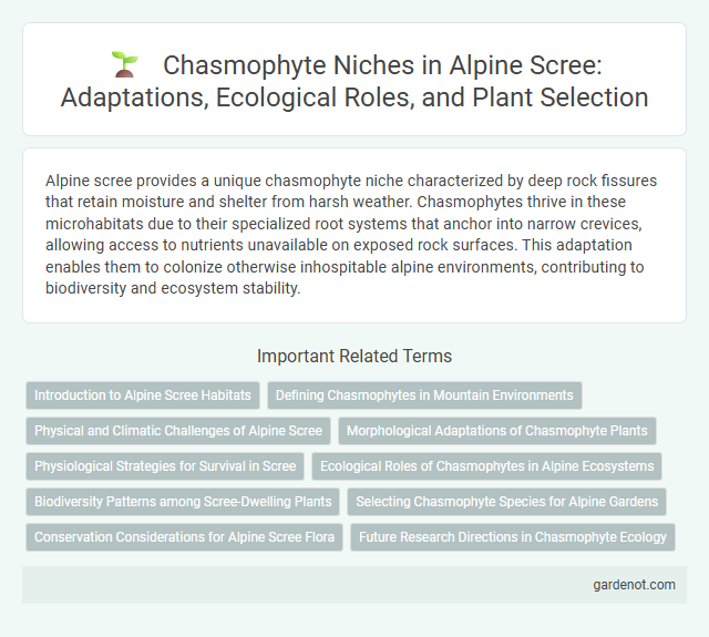 Chasmophyte Niches in Alpine Scree: Adaptations, Ecological Roles, and Plant Selection