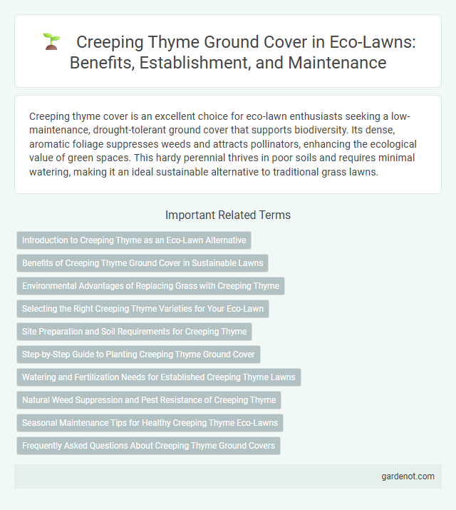 Creeping Thyme Ground Cover in Eco-Lawns: Benefits, Establishment, and Maintenance