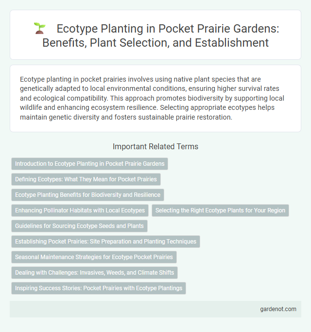 Ecotype Planting in Pocket Prairie Gardens: Benefits, Plant Selection, and Establishment