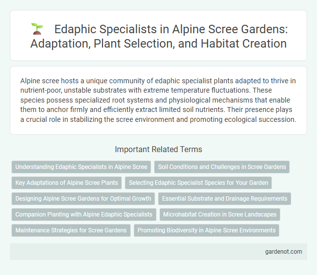 Edaphic Specialists in Alpine Scree Gardens: Adaptation, Plant Selection, and Habitat Creation