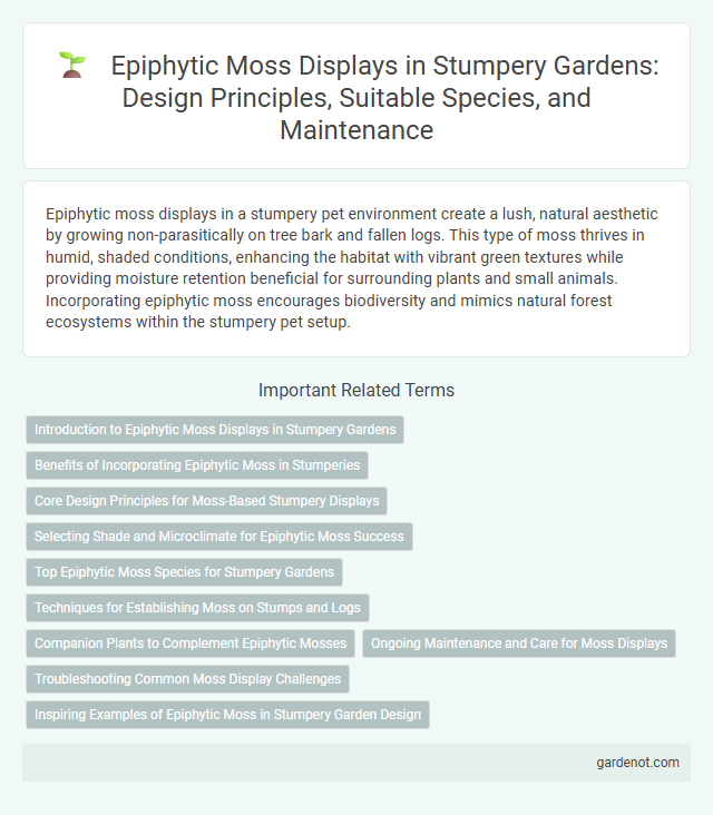 Epiphytic Moss Displays in Stumpery Gardens: Design Principles, Suitable Species, and Maintenance