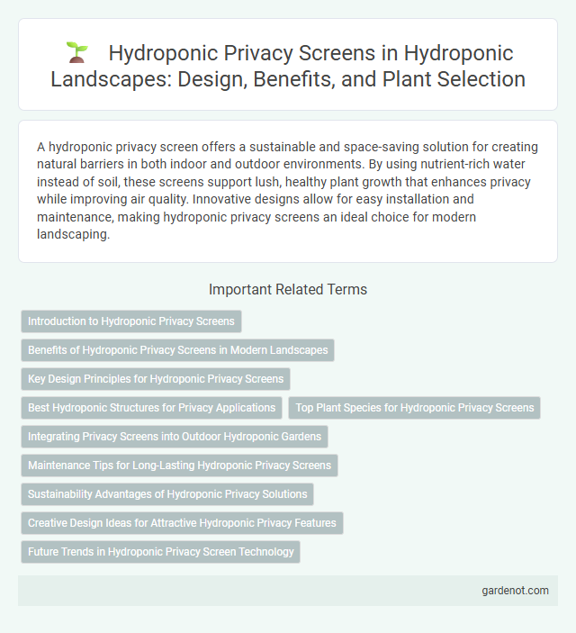 Hydroponic Privacy Screens in Hydroponic Landscapes: Design, Benefits, and Plant Selection