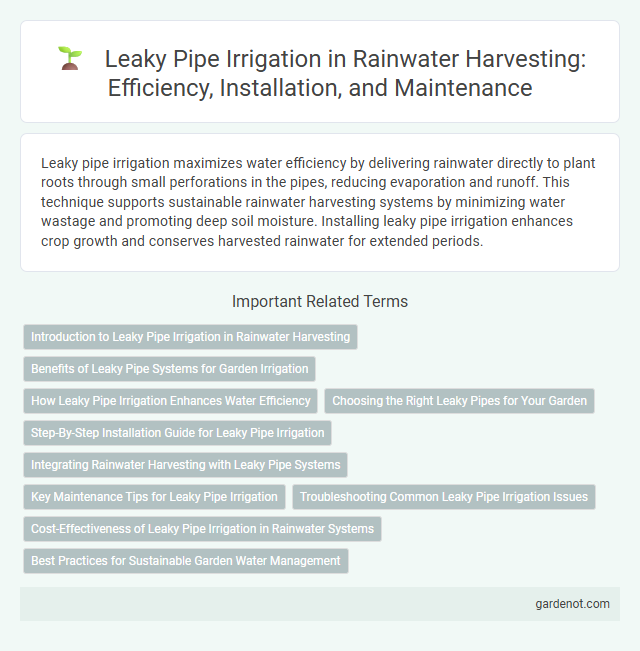 Leaky Pipe Irrigation in Rainwater Harvesting: Efficiency, Installation, and Maintenance