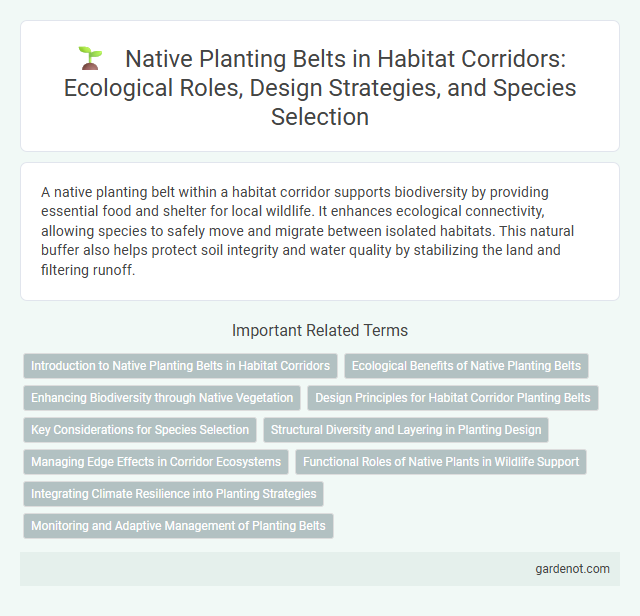 Native Planting Belts in Habitat Corridors: Ecological Roles, Design Strategies, and Species Selection