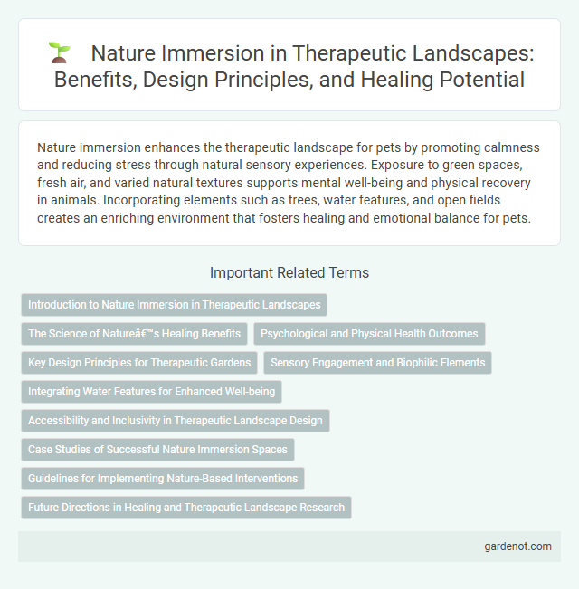 Nature Immersion in Therapeutic Landscapes: Benefits, Design Principles, and Healing Potential