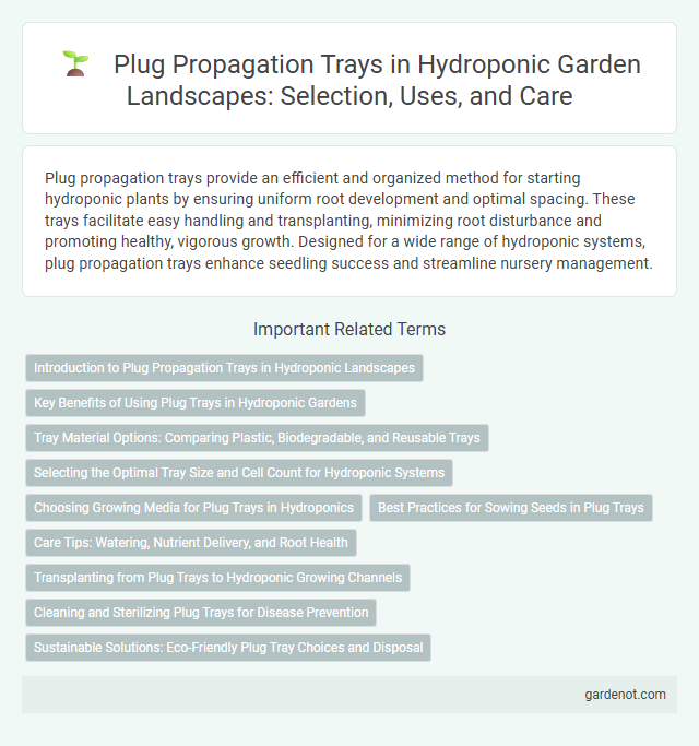 Plug Propagation Trays in Hydroponic Garden Landscapes: Selection, Uses, and Care