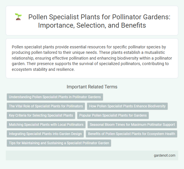 Pollen Specialist Plants for Pollinator Gardens: Importance, Selection, and Benefits