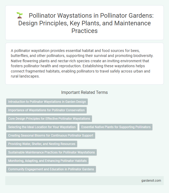 Pollinator Waystations in Pollinator Gardens: Design Principles, Key Plants, and Maintenance Practices