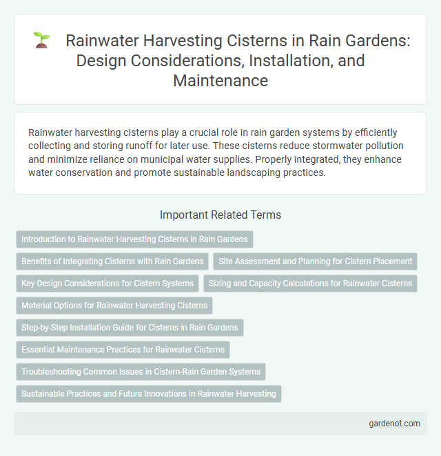 Rainwater Harvesting Cisterns in Rain Gardens: Design Considerations, Installation, and Maintenance
