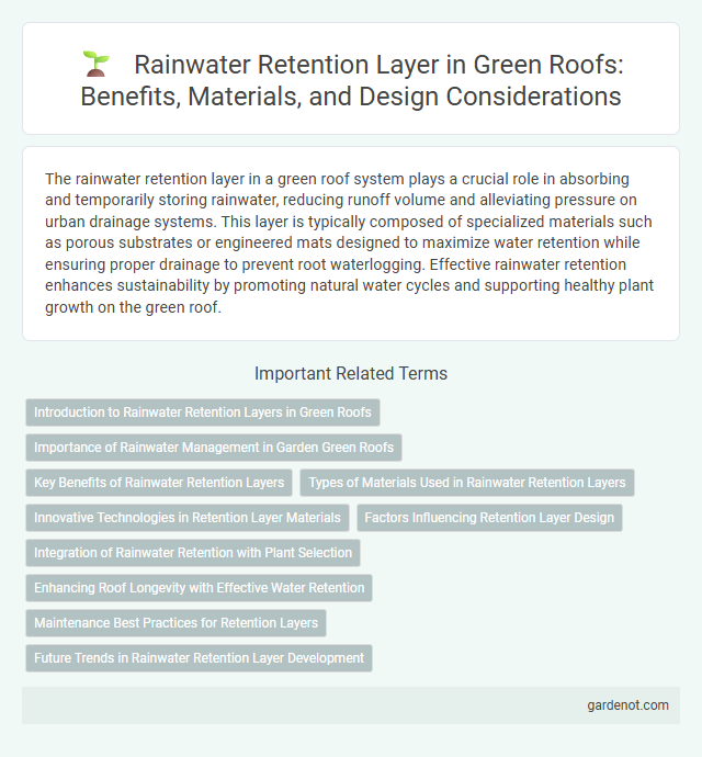 Rainwater Retention Layer in Green Roofs: Benefits, Materials, and Design Considerations