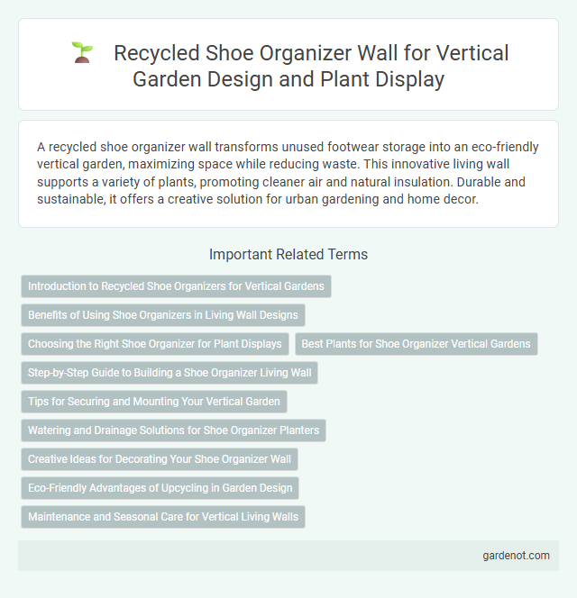 Recycled Shoe Organizer Wall for Vertical Garden Design and Plant Display