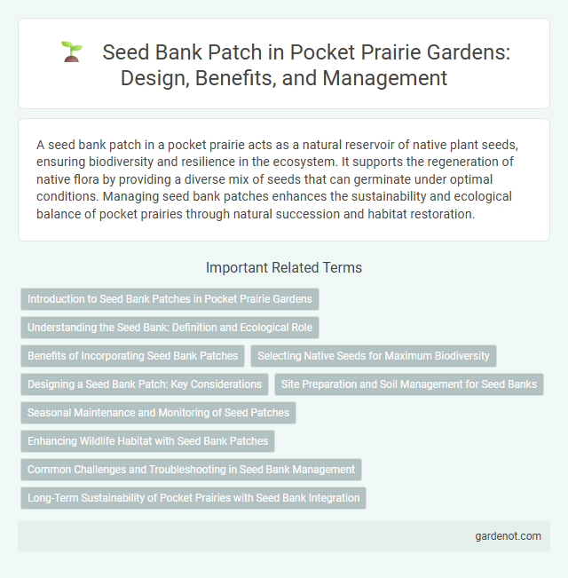 Seed Bank Patch in Pocket Prairie Gardens: Design, Benefits, and Management