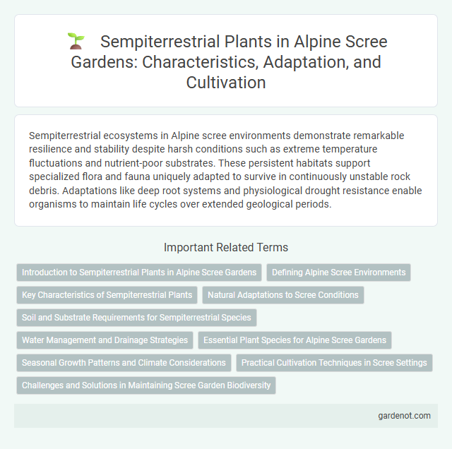 Sempiterrestrial Plants in Alpine Scree Gardens: Characteristics, Adaptation, and Cultivation
