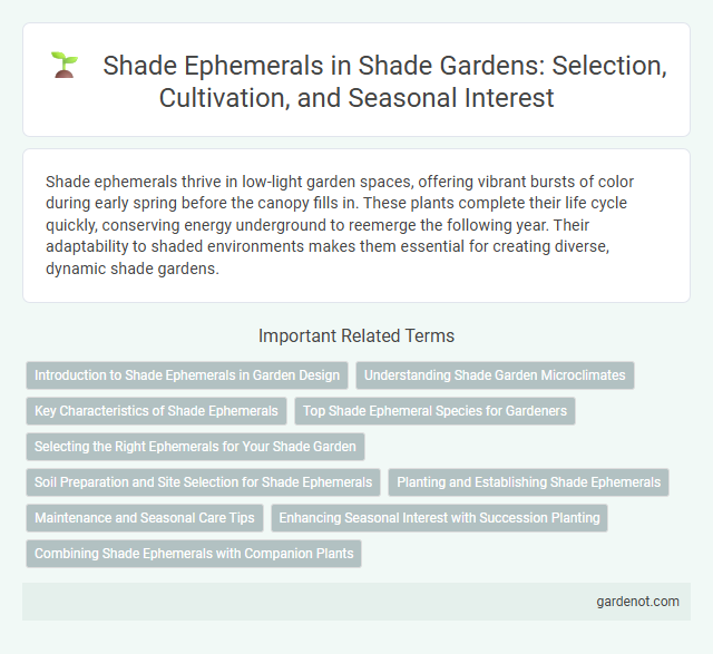 Shade Ephemerals in Shade Gardens: Selection, Cultivation, and Seasonal Interest