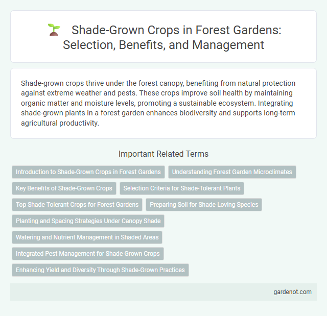 Shade-Grown Crops in Forest Gardens: Selection, Benefits, and Management