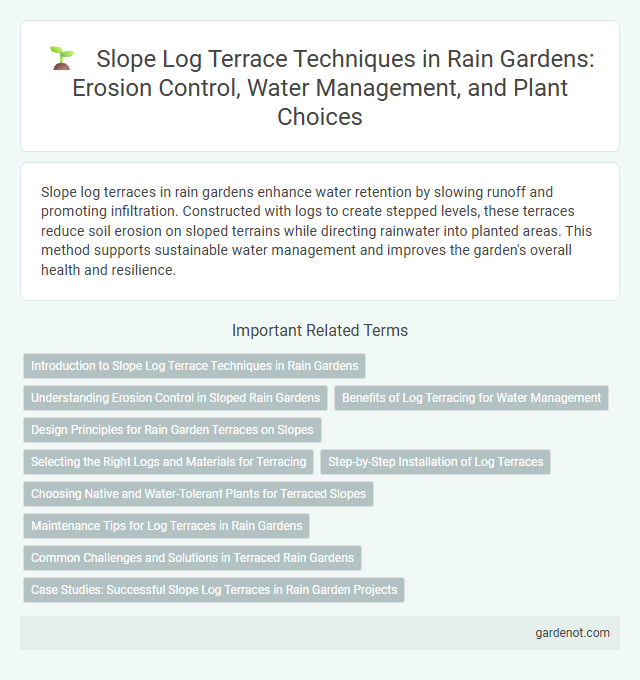 Slope Log Terrace Techniques in Rain Gardens: Erosion Control, Water Management, and Plant Choices