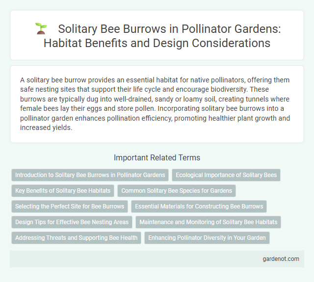 Solitary Bee Burrows in Pollinator Gardens: Habitat Benefits and Design Considerations