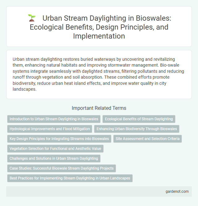 Urban Stream Daylighting in Bioswales: Ecological Benefits, Design Principles, and Implementation