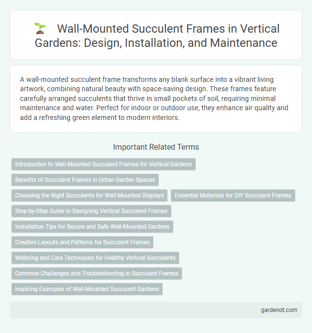 Wall-Mounted Succulent Frames in Vertical Gardens: Design, Installation, and Maintenance