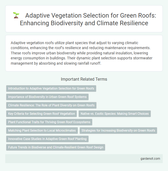 Adaptive Vegetation Selection for Green Roofs: Enhancing Biodiversity and Climate Resilience