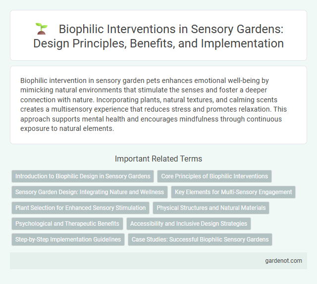 Biophilic Interventions in Sensory Gardens: Design Principles, Benefits, and Implementation