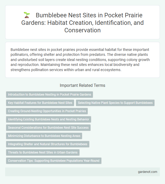 Bumblebee Nest Sites in Pocket Prairie Gardens: Habitat Creation, Identification, and Conservation