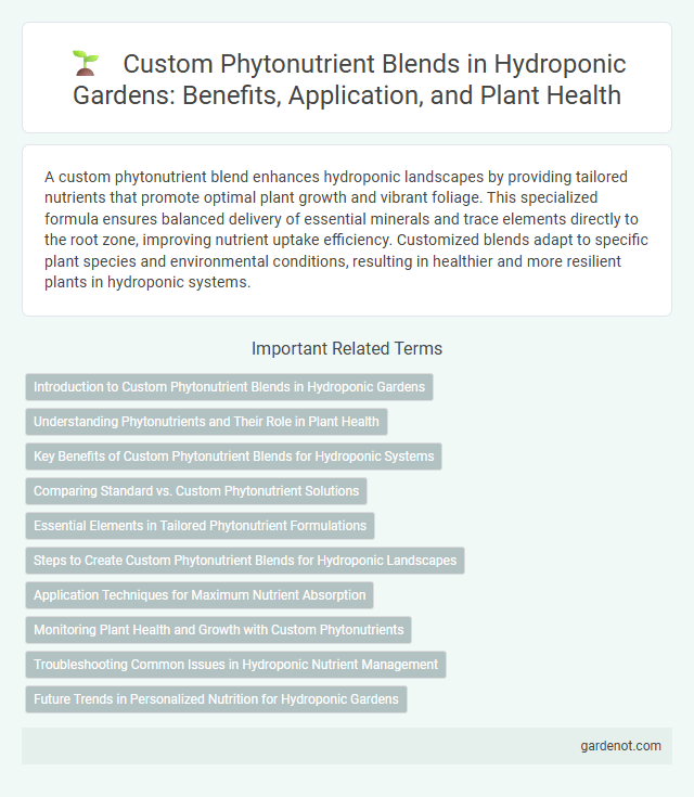 Custom Phytonutrient Blends in Hydroponic Gardens: Benefits, Application, and Plant Health