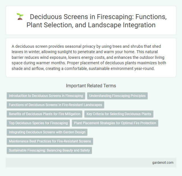 Deciduous Screens in Firescaping: Functions, Plant Selection, and Landscape Integration