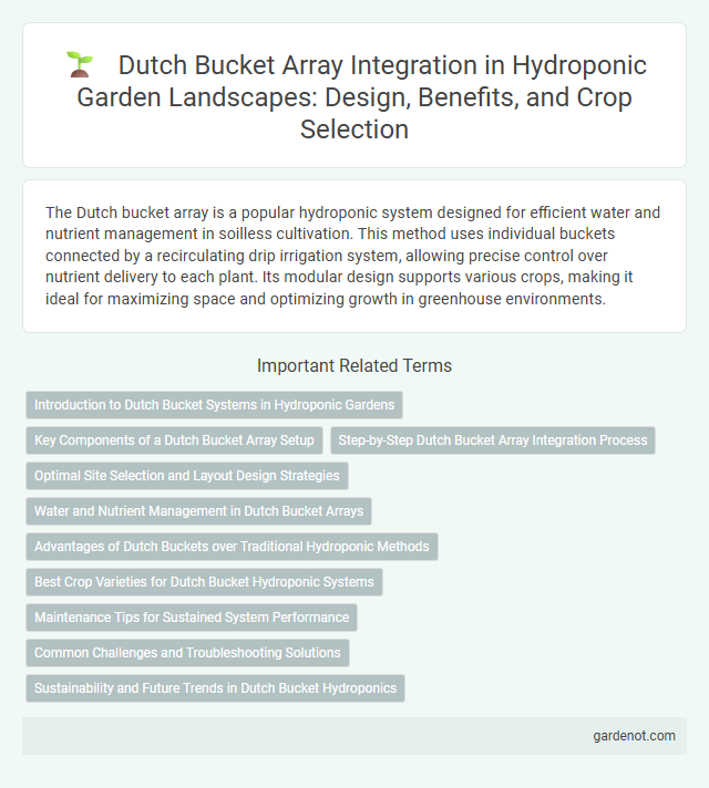 Dutch Bucket Array Integration in Hydroponic Garden Landscapes: Design, Benefits, and Crop Selection