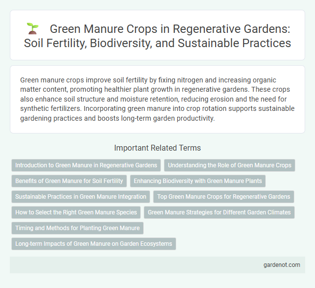 Green Manure Crops in Regenerative Gardens: Soil Fertility, Biodiversity, and Sustainable Practices