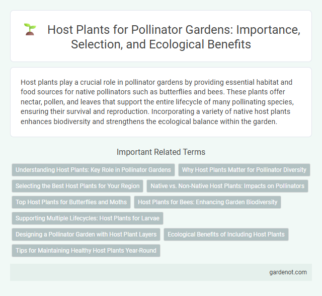 Host Plants for Pollinator Gardens: Importance, Selection, and Ecological Benefits