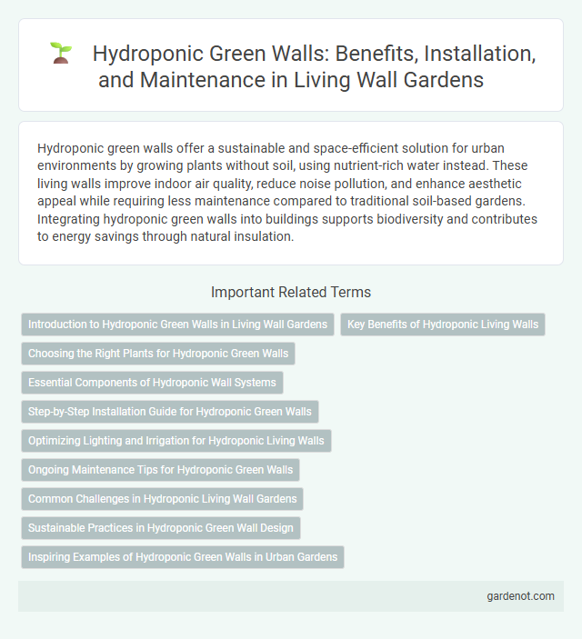 Hydroponic Green Walls: Benefits, Installation, and Maintenance in Living Wall Gardens
