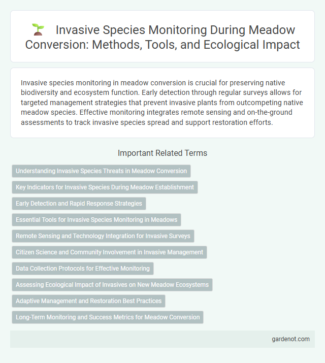 Invasive Species Monitoring During Meadow Conversion: Methods, Tools, and Ecological Impact
