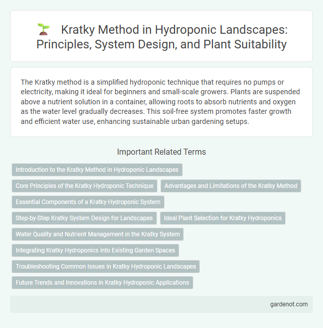 Kratky Method in Hydroponic Landscapes: Principles, System Design, and Plant Suitability