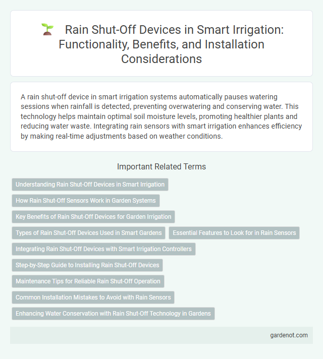 Rain Shut-Off Devices in Smart Irrigation: Functionality, Benefits, and Installation Considerations