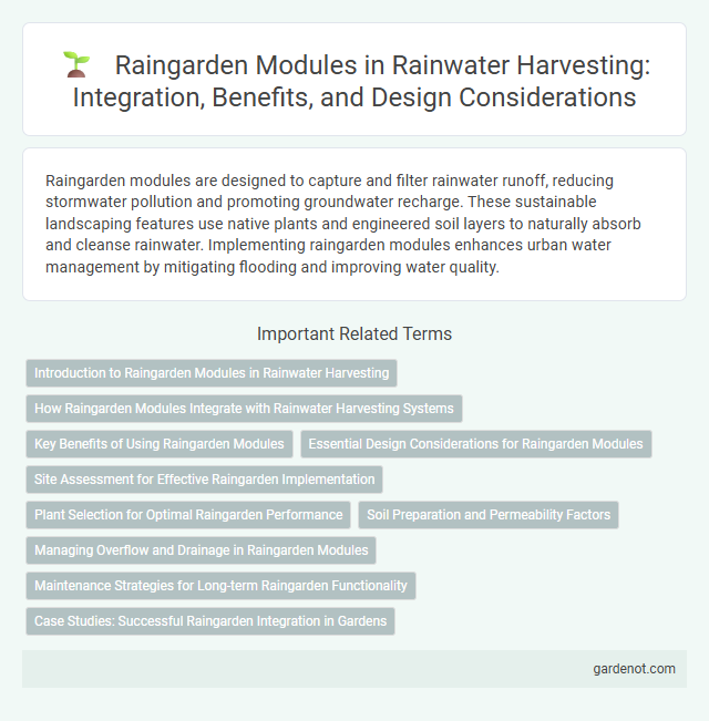 Raingarden Modules in Rainwater Harvesting: Integration, Benefits, and Design Considerations