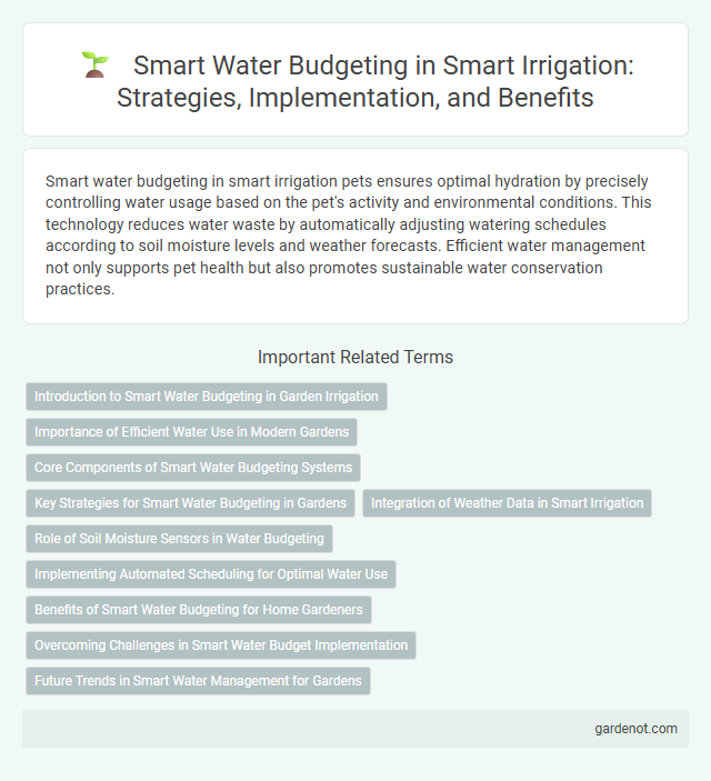 Smart Water Budgeting in Smart Irrigation: Strategies, Implementation, and Benefits