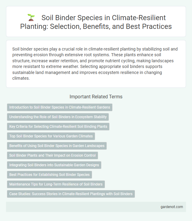Soil Binder Species in Climate-Resilient Planting: Selection, Benefits, and Best Practices