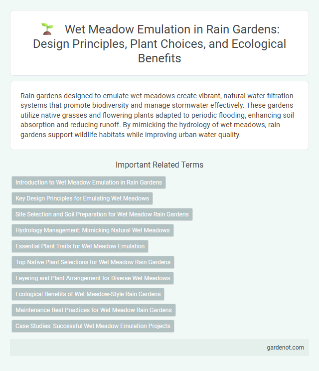 Wet Meadow Emulation in Rain Gardens: Design Principles, Plant Choices, and Ecological Benefits