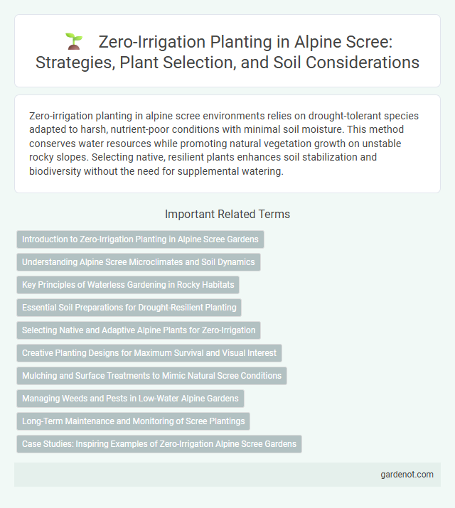 Zero-Irrigation Planting in Alpine Scree: Strategies, Plant Selection, and Soil Considerations