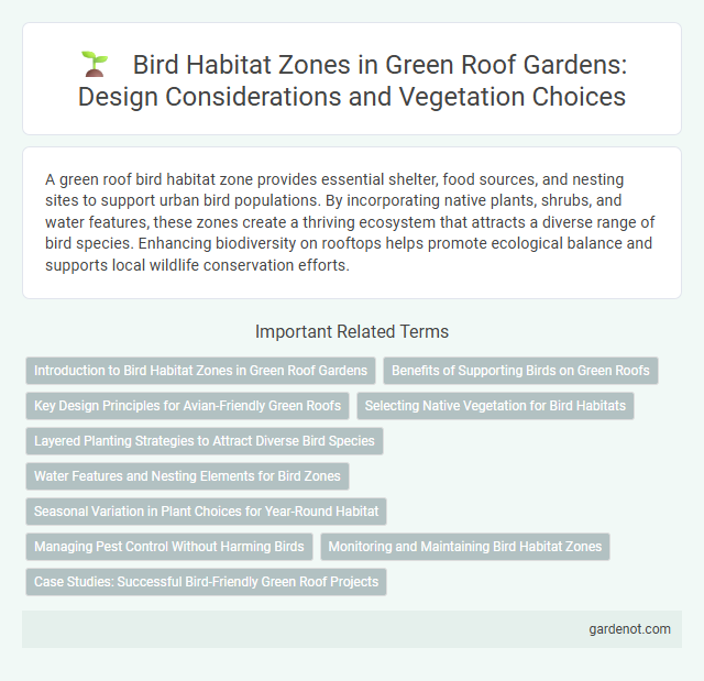 Bird Habitat Zones in Green Roof Gardens: Design Considerations and Vegetation Choices