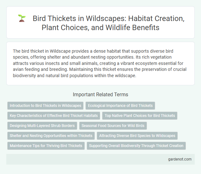 Bird Thickets in Wildscapes: Habitat Creation, Plant Choices, and Wildlife Benefits
