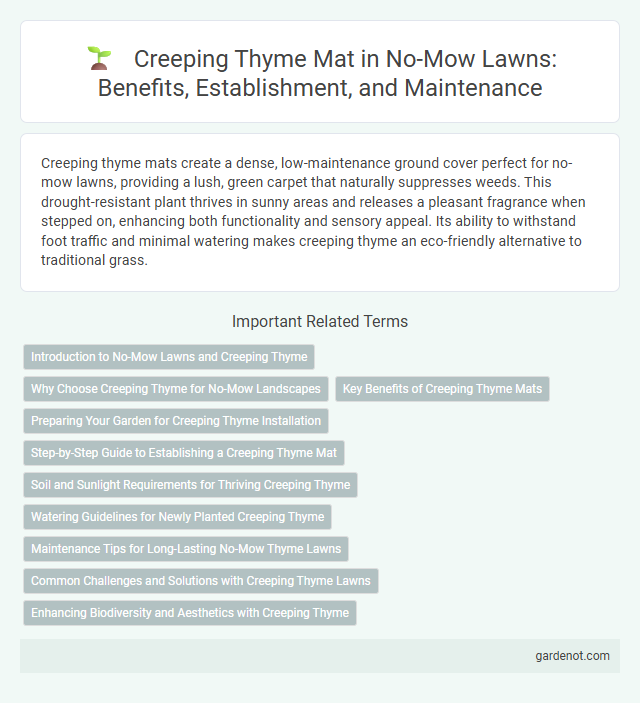 Creeping Thyme Mat in No-Mow Lawns: Benefits, Establishment, and Maintenance