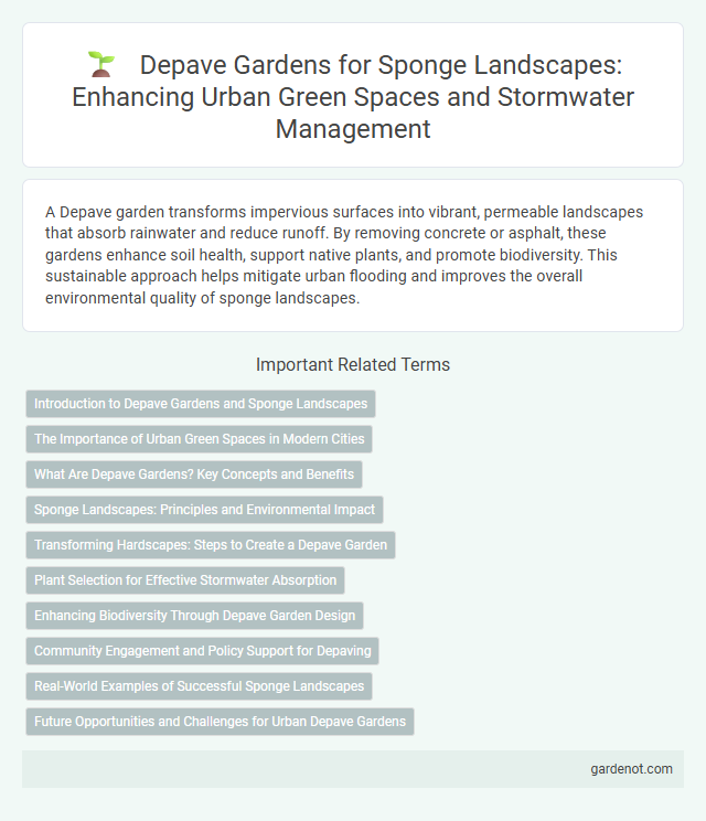 Depave Gardens for Sponge Landscapes: Enhancing Urban Green Spaces and Stormwater Management