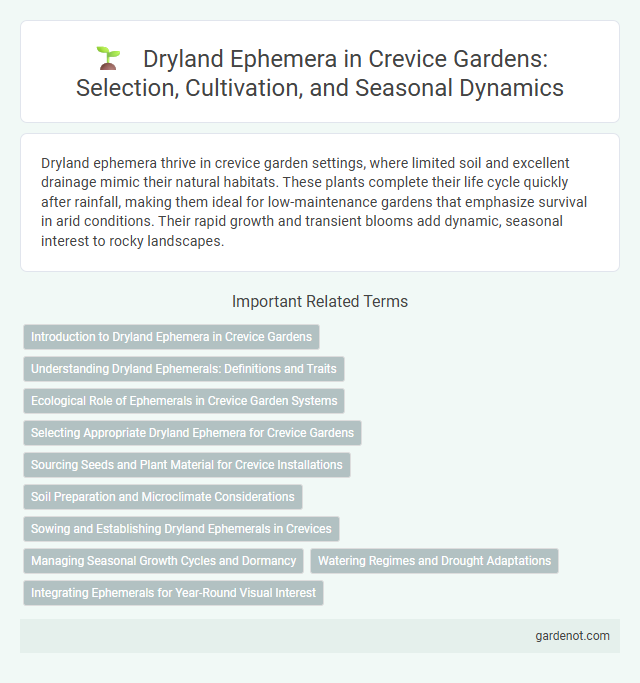 Dryland Ephemera in Crevice Gardens: Selection, Cultivation, and Seasonal Dynamics