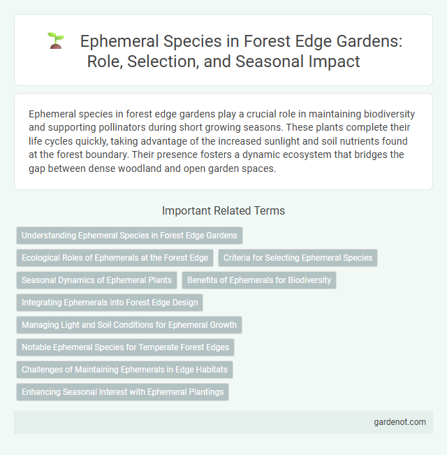Ephemeral Species in Forest Edge Gardens: Role, Selection, and Seasonal Impact