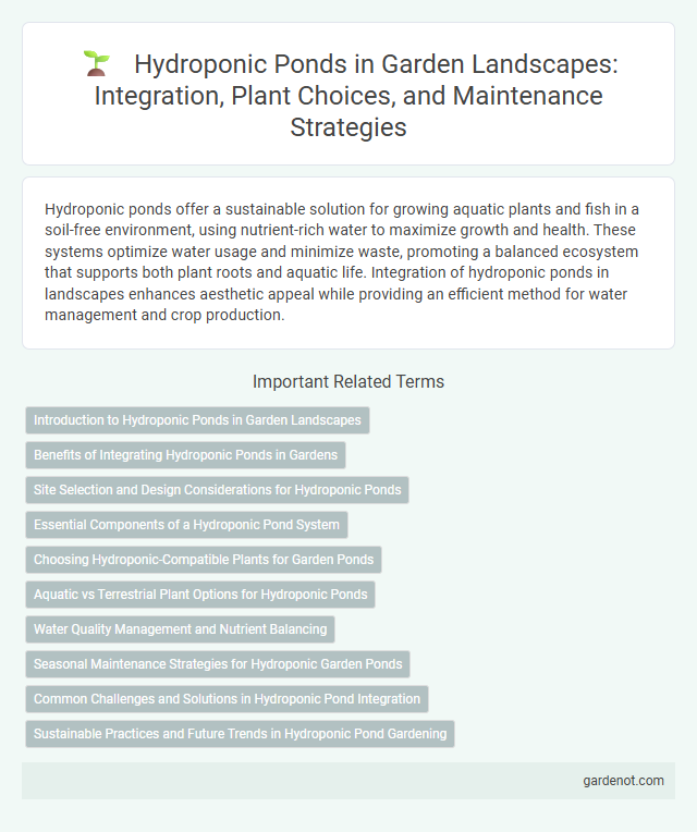 Hydroponic Ponds in Garden Landscapes: Integration, Plant Choices, and Maintenance Strategies