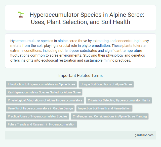 Hyperaccumulator Species in Alpine Scree: Uses, Plant Selection, and Soil Health
