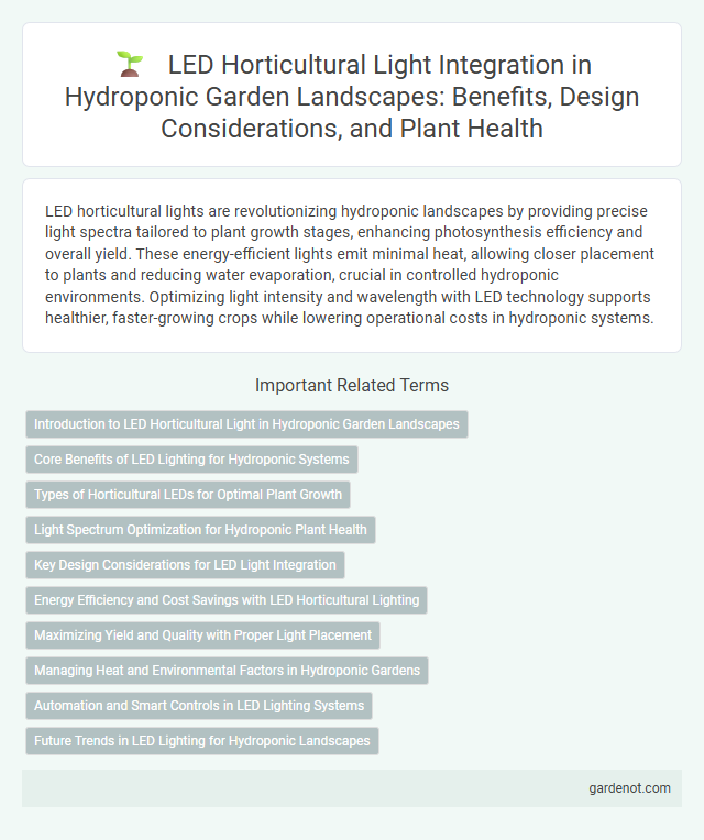 LED Horticultural Light Integration in Hydroponic Garden Landscapes: Benefits, Design Considerations, and Plant Health